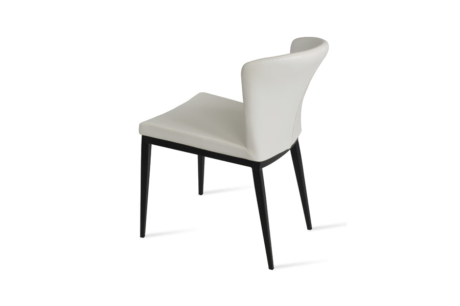 Capri MW Dining Chair by SohoConcept, showing back view of capri mw dining chair in black powder steel/white ppm.