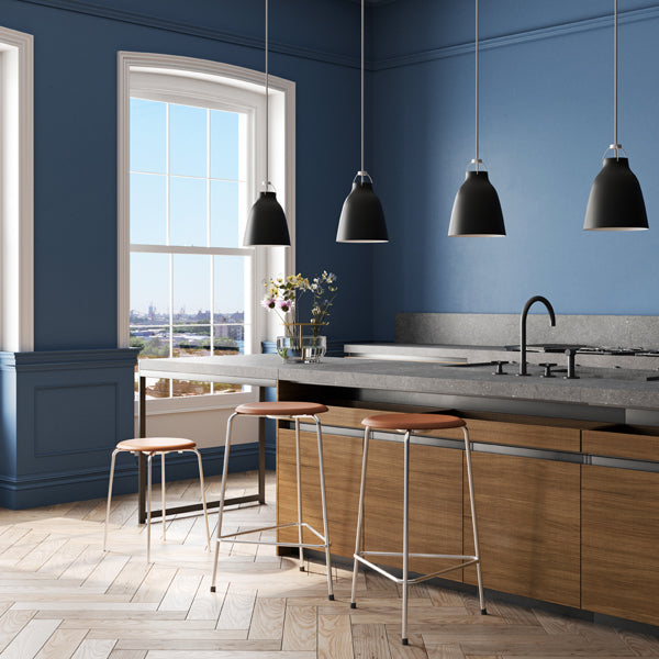 Caravaggio Pendant by Fritz Hansen, showing caravaggio pendants in live shot.