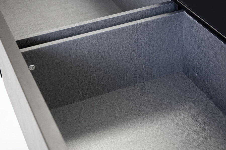 Carbon Double Dresser by Mobital, showing closeup view of carbon double dresser.
