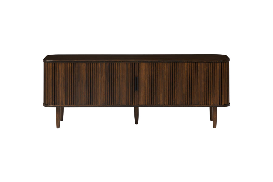 Carmel Console Table by Greenington, showing front view of carmel console table in black walnut.