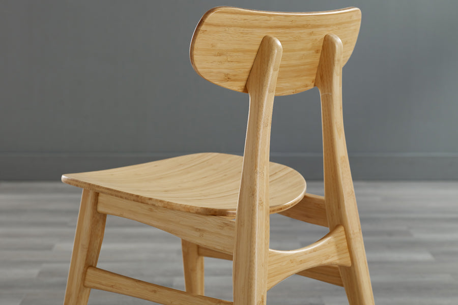 Cassia Dining Chair by Greenington, showing closeup view of cassia dining chair in live shot.