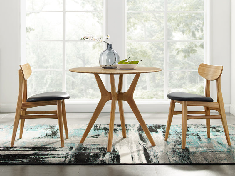 Cassia Dining Chair by Greenington, showing cassia dining chairs with table in live shot.