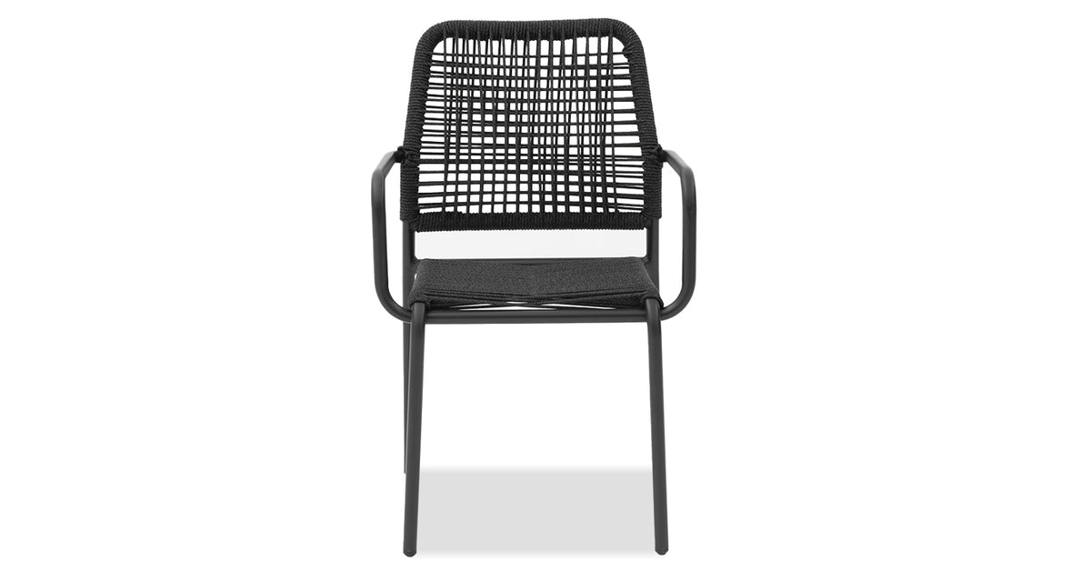 Castile Dining Armchair by Mobital, showing front view of castile dining armchair.