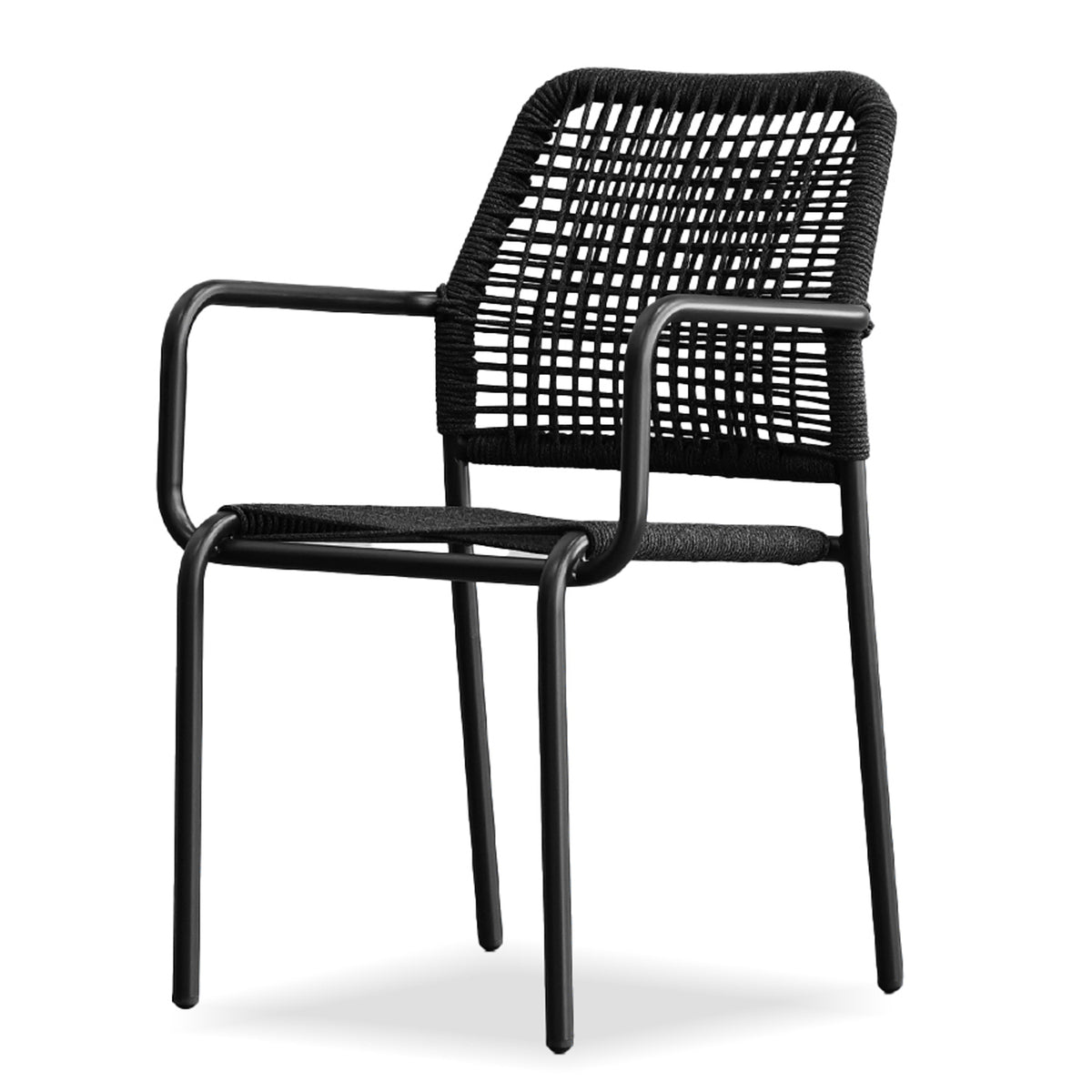 Castile Dining Armchair by Mobital, showing angle view of castile dining armchair.