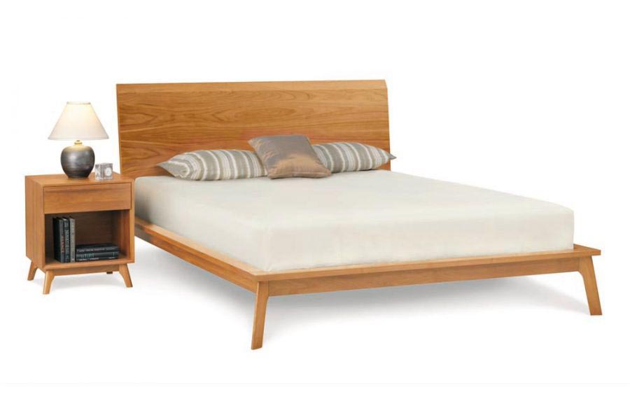 Catalina Nightstand by Copeland Furniture, showing catalina nightstand with bed in live shot.