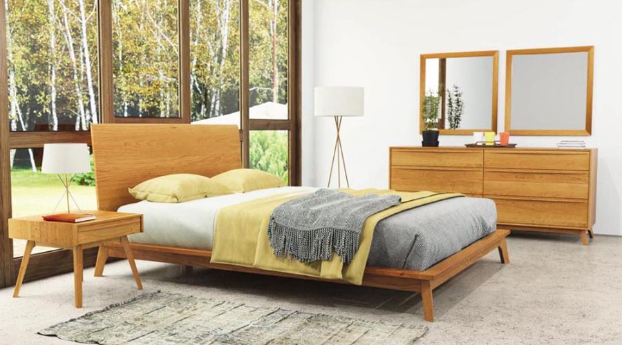 Catalina Nightstand by Copeland Furniture, showing catalina nightstand with bed & dresser in live shot.