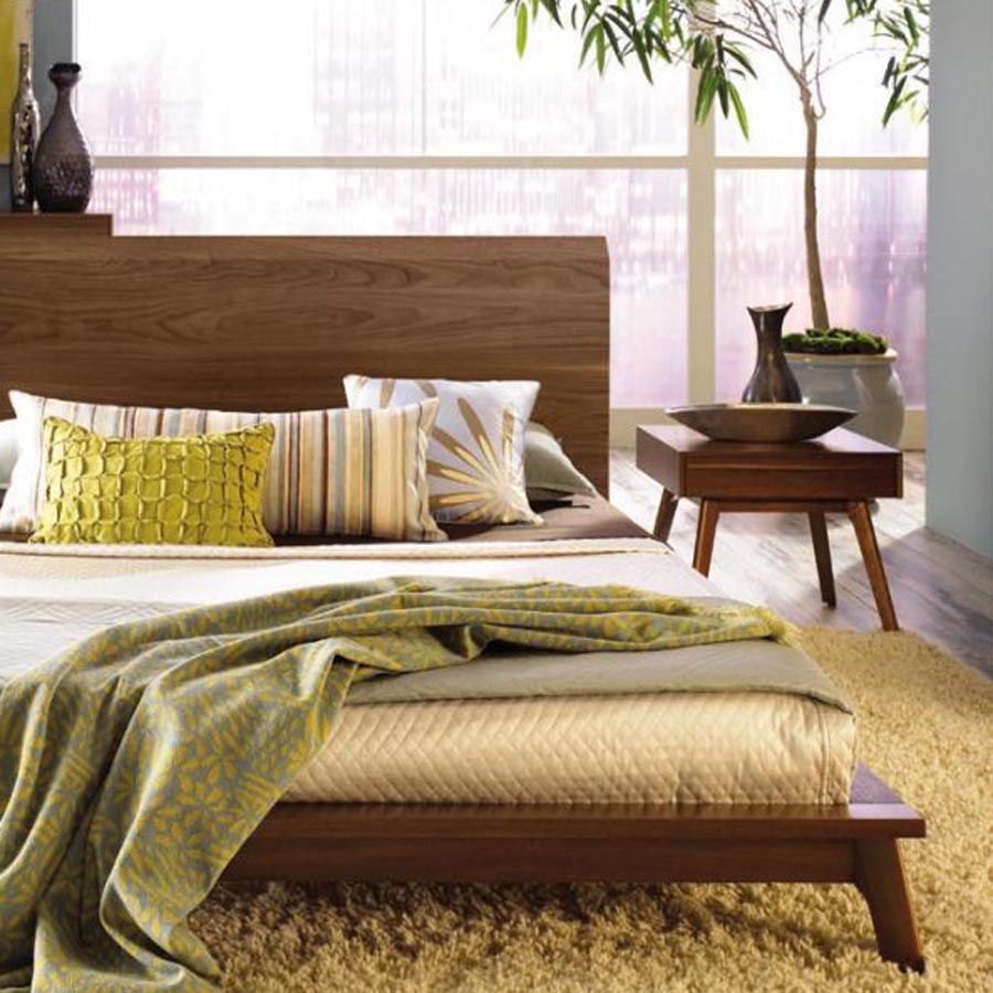 Catalina Nightstand by Copeland Furniture, showing catalina nightstand with bed in live shot.
