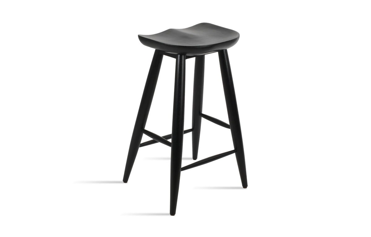 Cattelan Baba Stool by SohoConcept - Teak Wenge Wood, Black Mindi Wood.