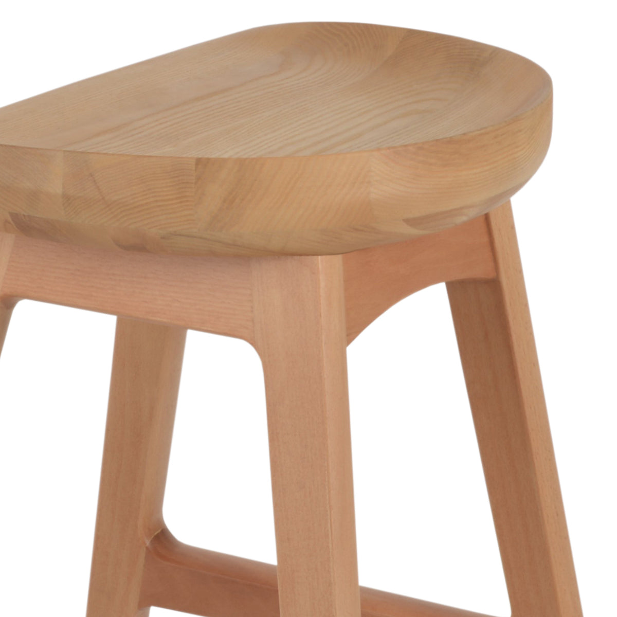 Cattelan PR-Wood Stool by SohoConcept, showing closeup view of cattelan pr-wood stool in beech natural wood/natural ash wood.