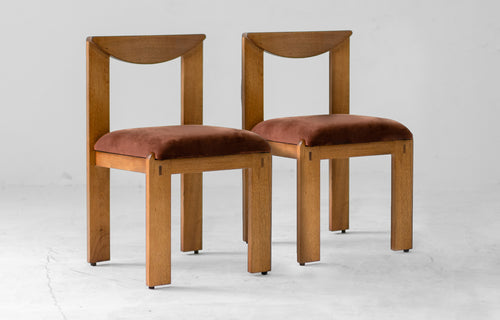 Celestine Chair Set of 2 by Sun at Six - Clay Makata, Brown Velvet.