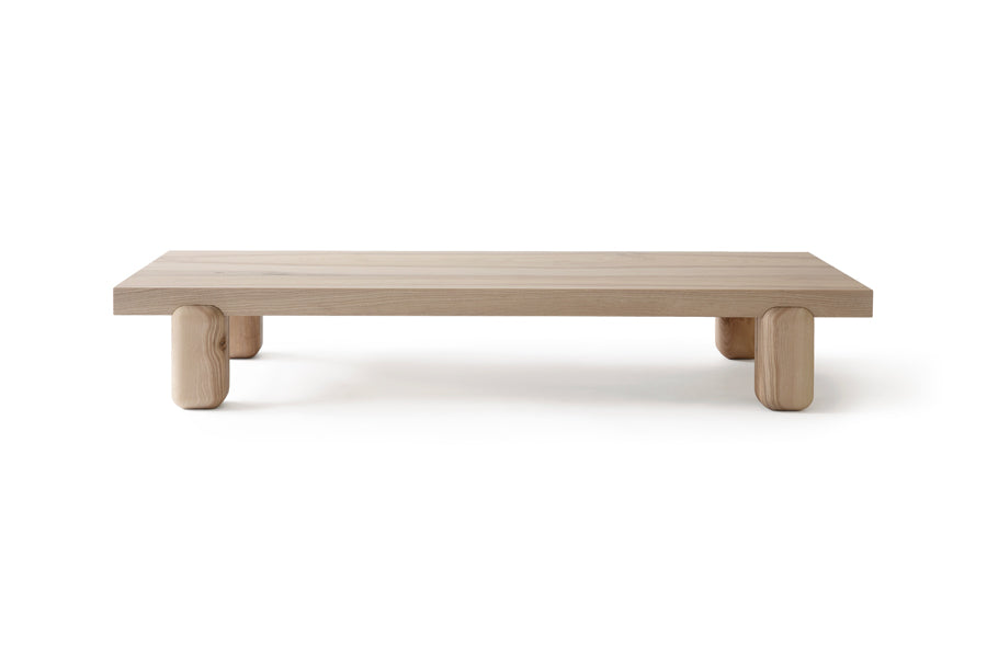 Centenniale Coffee Table by Nikari, showing front view of contenniale coffee table in ash wood.