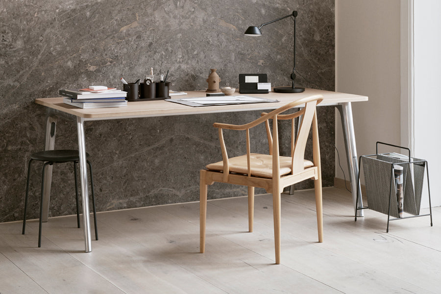 China Chair by Fritz Hansen, showing china chair in live shot.