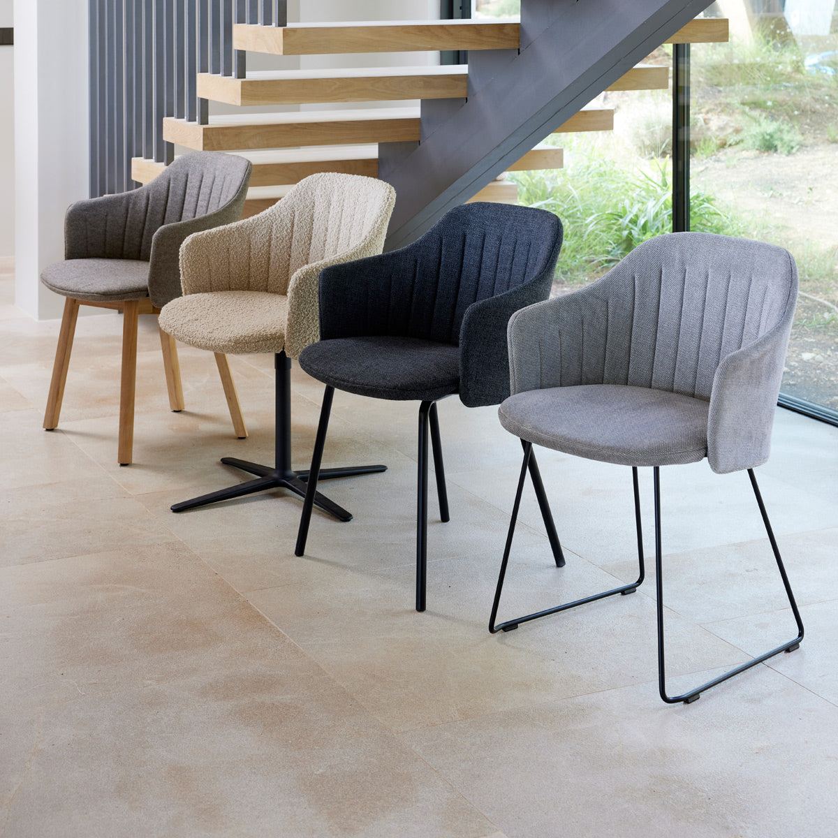 Choice 4 Legs Black Steel Chair by Cane-Line, showing choice 4 legs black steel chair in live shot.