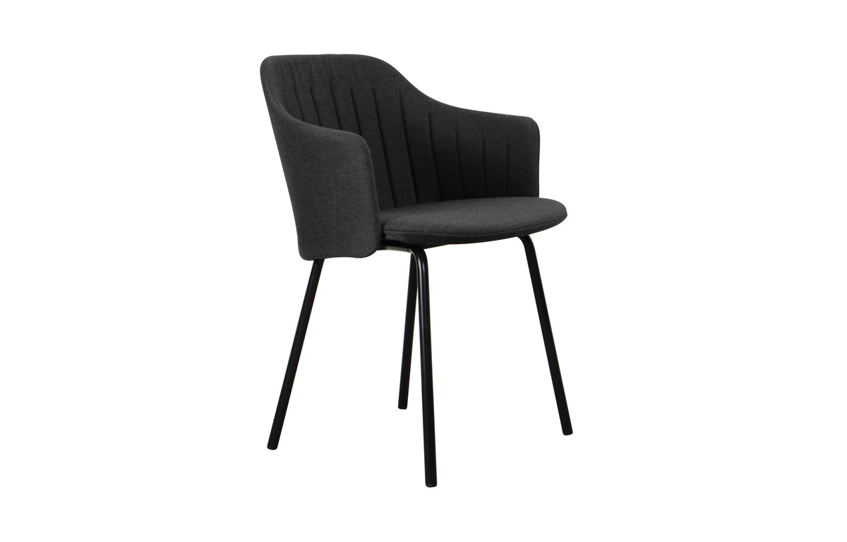 Choice 4 Legs Outdoor Chair by Cane-Line - Black Natte Cushion Set.