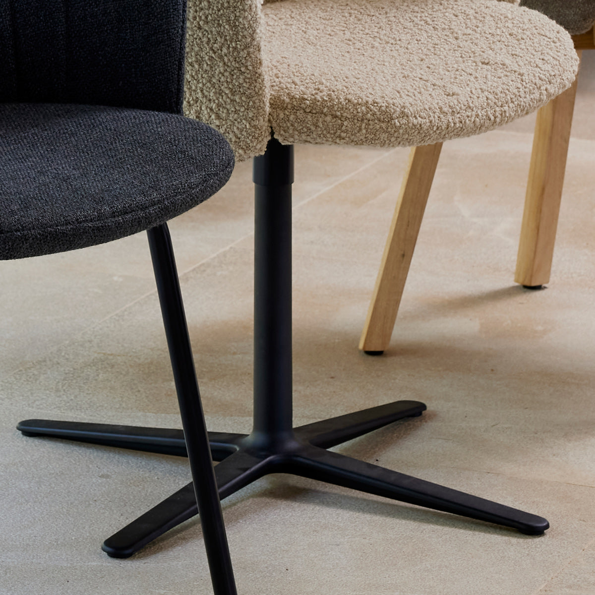 Choice Swivel Chair by Cane-Line, showing closeup view of choice swivel chair in live shot.
