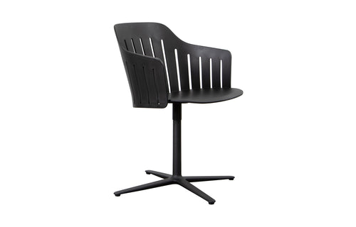 Choice Swivel Chair by Cane-Line - Black Aluminum, Black PP, No Seat/Back.