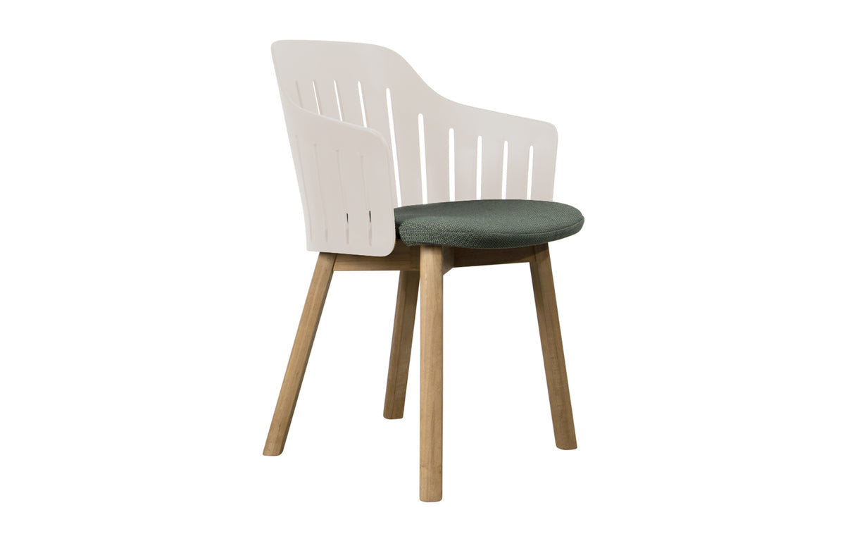 Choice Wood Chair by Cane-Line - Sand PP, Dark Green Link Seat.