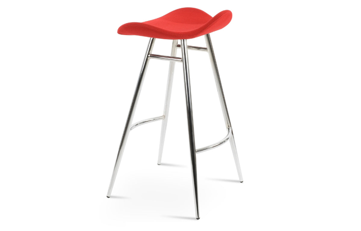 Falcon Galata Stool by SohoConcept - Chrome, Camira Blazer Red Wool.