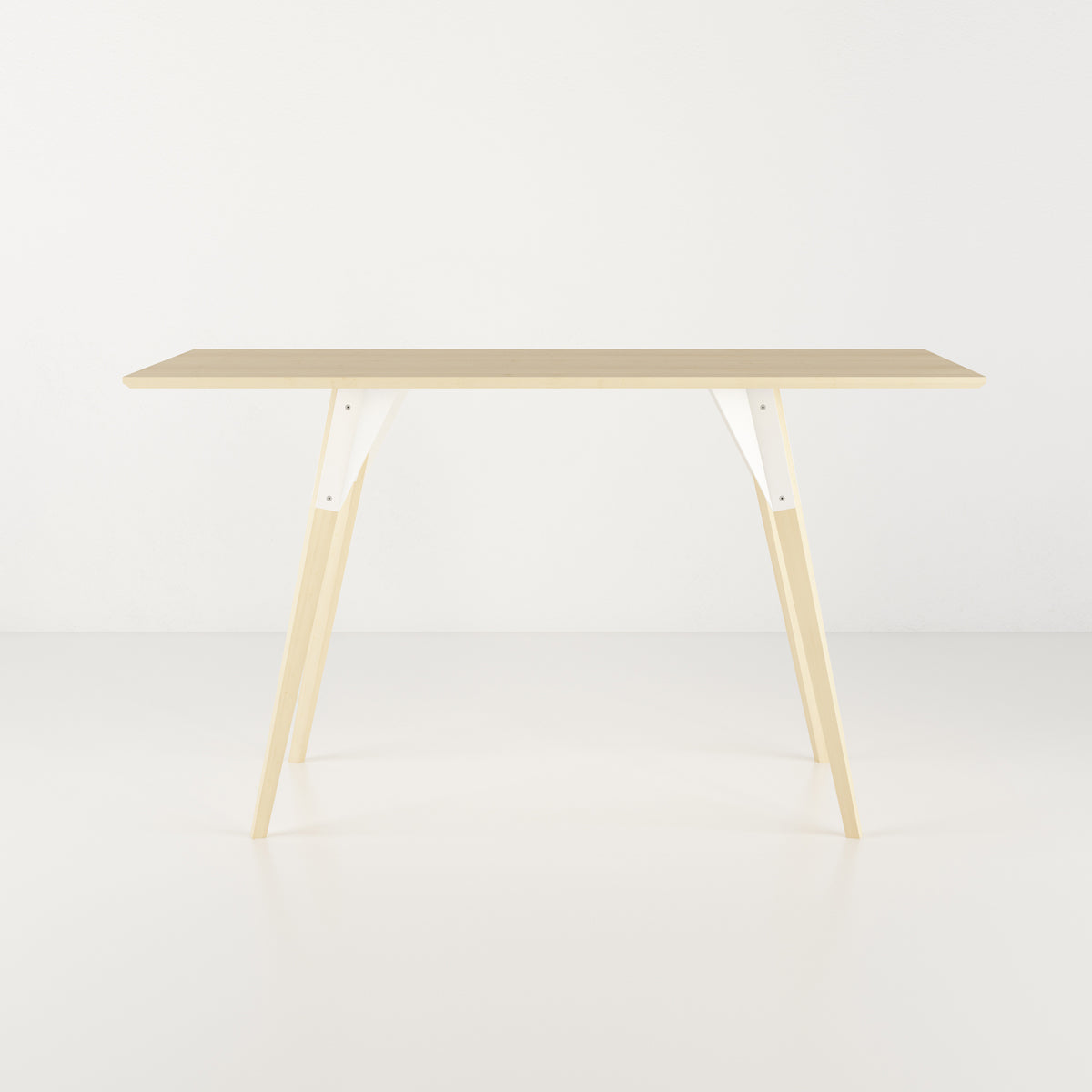 Clarke Desk by Tronk Design, showing front view of clarke desk in live shot.