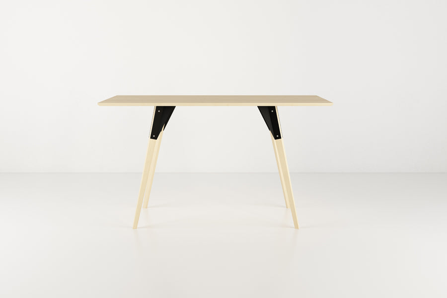 Clarke Desk by Tronk Design, showing front view of clarke desk in live shot.