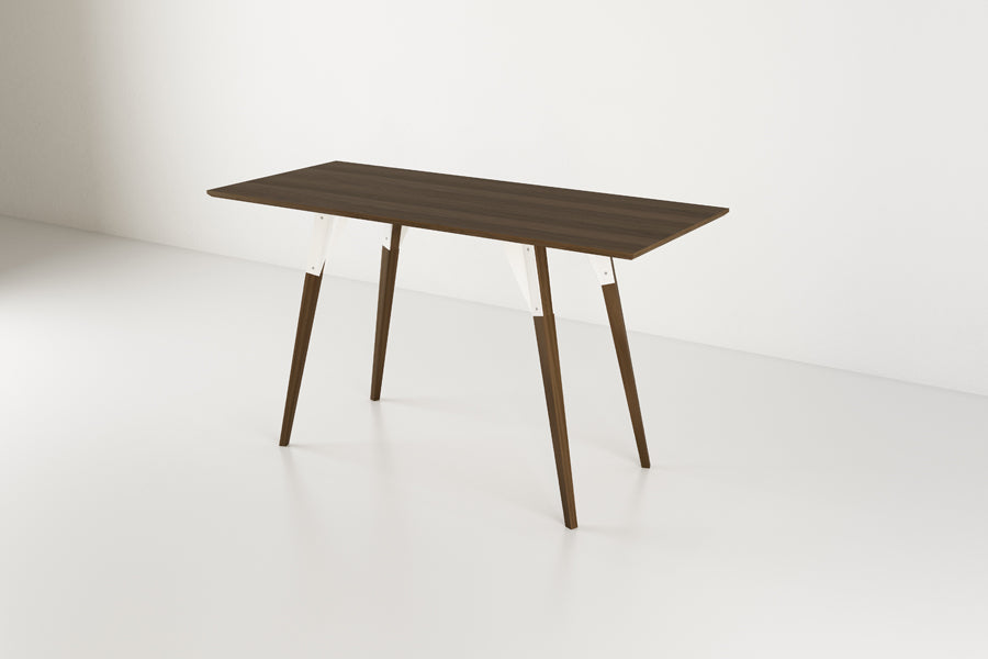 Clarke Desk by Tronk Design, showing angle view of clarke desk in live shot.