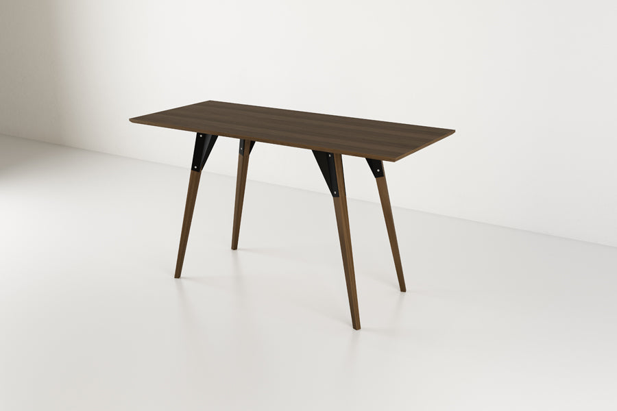 Clarke Desk by Tronk Design, showing angle view of clarke desk in live shot.