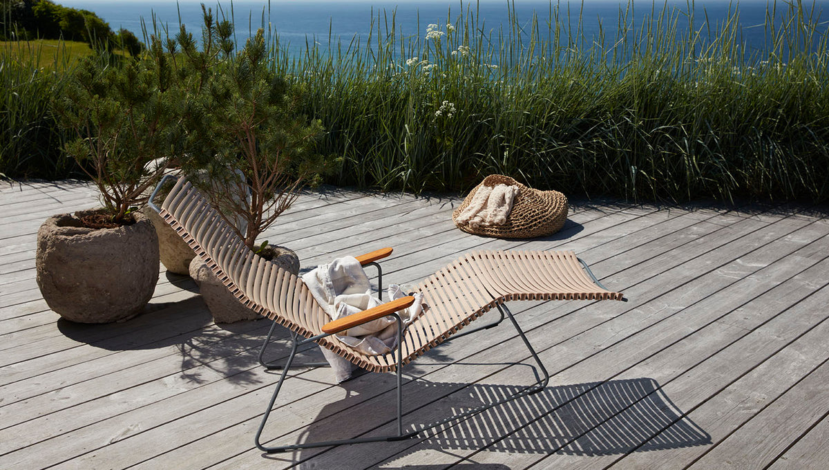 Click Outdoor Sunchair by Houe, showing click outdoor sunchair in live shot.