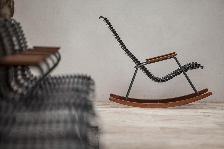 Click Rocking Chair by Houe, showing click rocking chair in live shot.