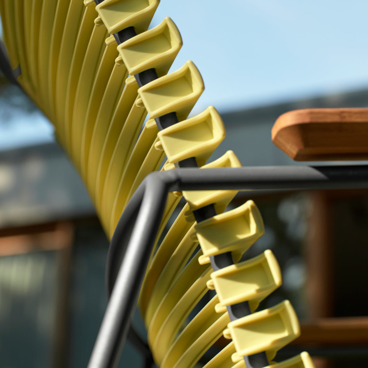 Click Roomy Lounge Chair by Houe, showing closeup view of click roomy lounge chair in live shot.