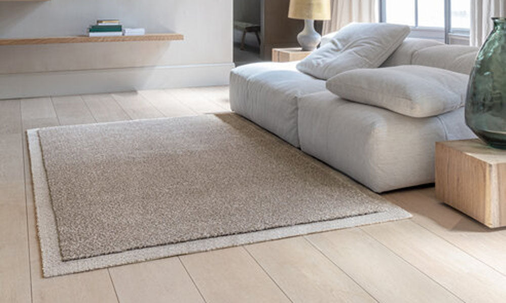 Cloud Woven Rug by Ligne Pure, showing cloud woven rug in live shot.