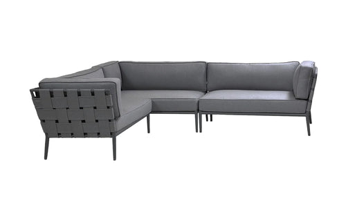 Conic Lounge Configuration 1 by Cane-Line - Lava Grey/Grey.