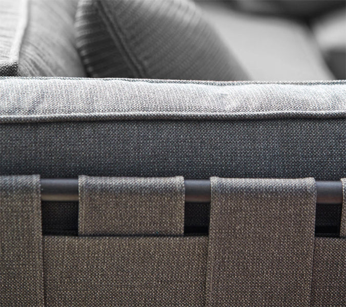 Conic Lounge Configuration 3 by Cane-Line, showing closeup view of conic lounge configuration 3 in live shot.
