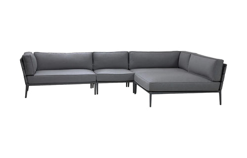 Conic Lounge Configuration 4 by Cane-Line - Lava Grey/Grey.