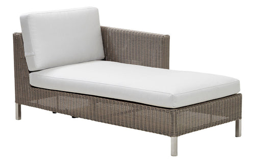 Connect Sectional Module by Cane-Line - Chaise Lounge Left Module, White Natte Cushion Set.