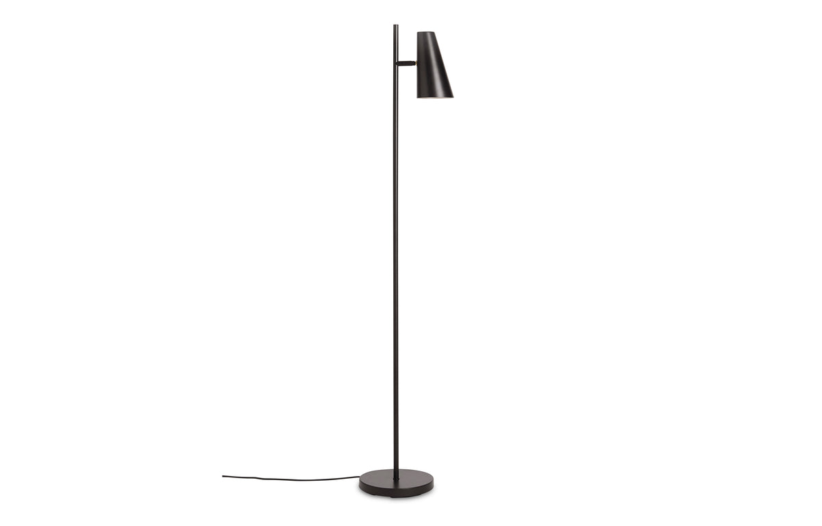 Cono Floor Lamp by Woud - Black Painted Metal.