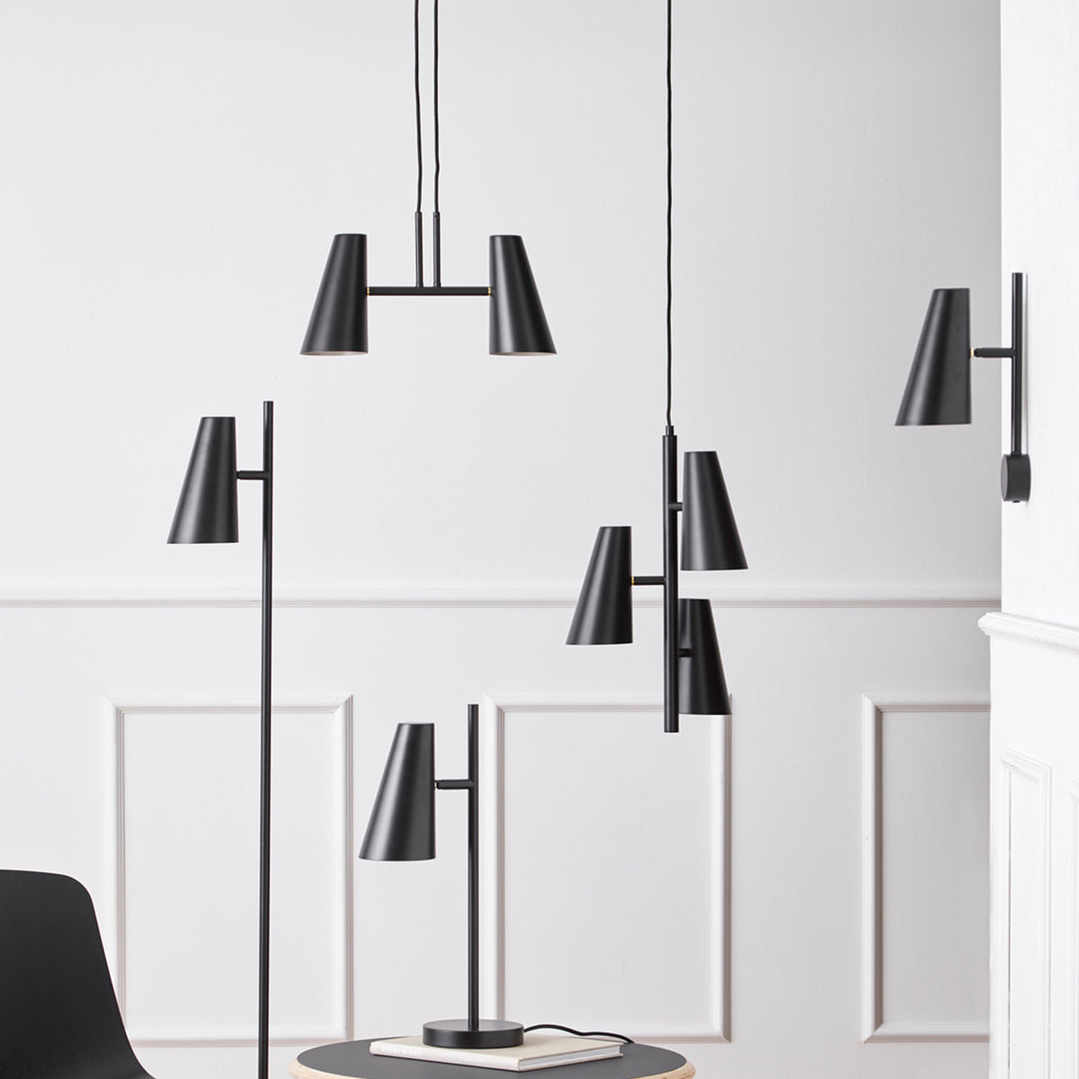 Cono Pendant by Woud, showing cono pendant in live shot.