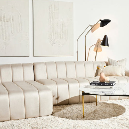 Coraline Sectional Sofa by Nuevo, showing coraline sectional sofa in live shot.