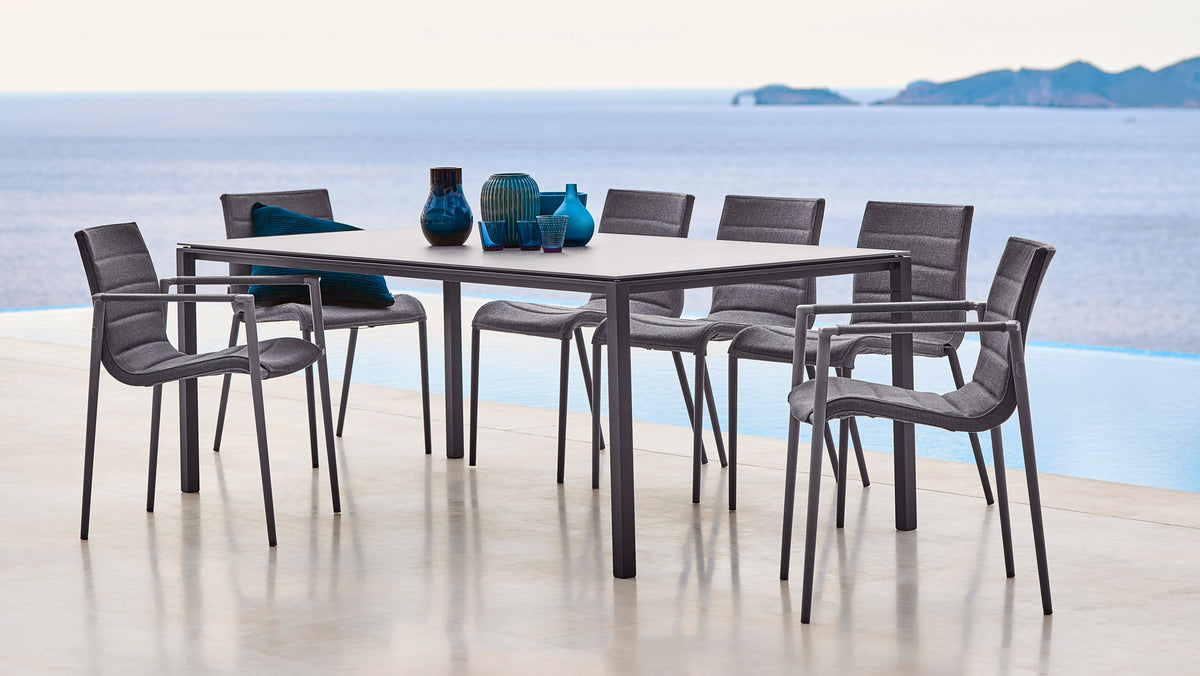 Core Chair by Cane-Line, showing core chairs in live shot.