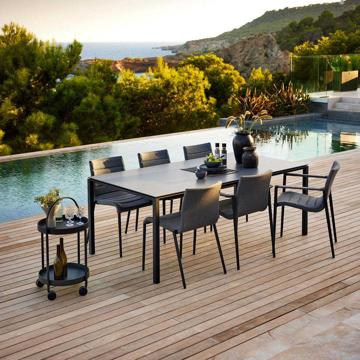 Core Chair by Cane-Line, showing core chairs in live shot.
