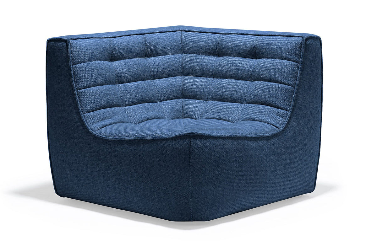 N701 Sectional Collection by Ethnicraft - 90° Square Corner, Blue Fabric.