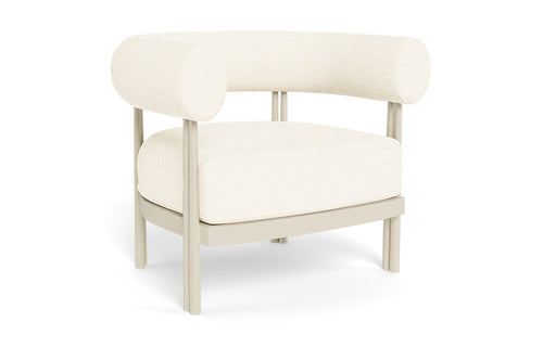 Cove Luxe Arm Chair by Harbour - Bone Aluminum, Ivory Riviera.