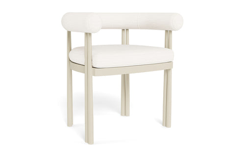 Cove Luxe Dining Chair by Harbour - Bone Aluminum, Blanco Panama.