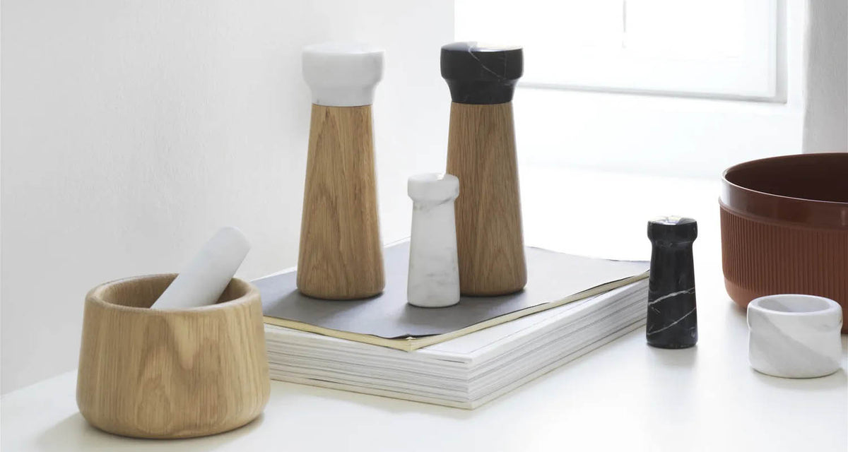 Craft Mortar & Pestle by Normann Copenhagen, showing craft mortar & pestle in live shot.