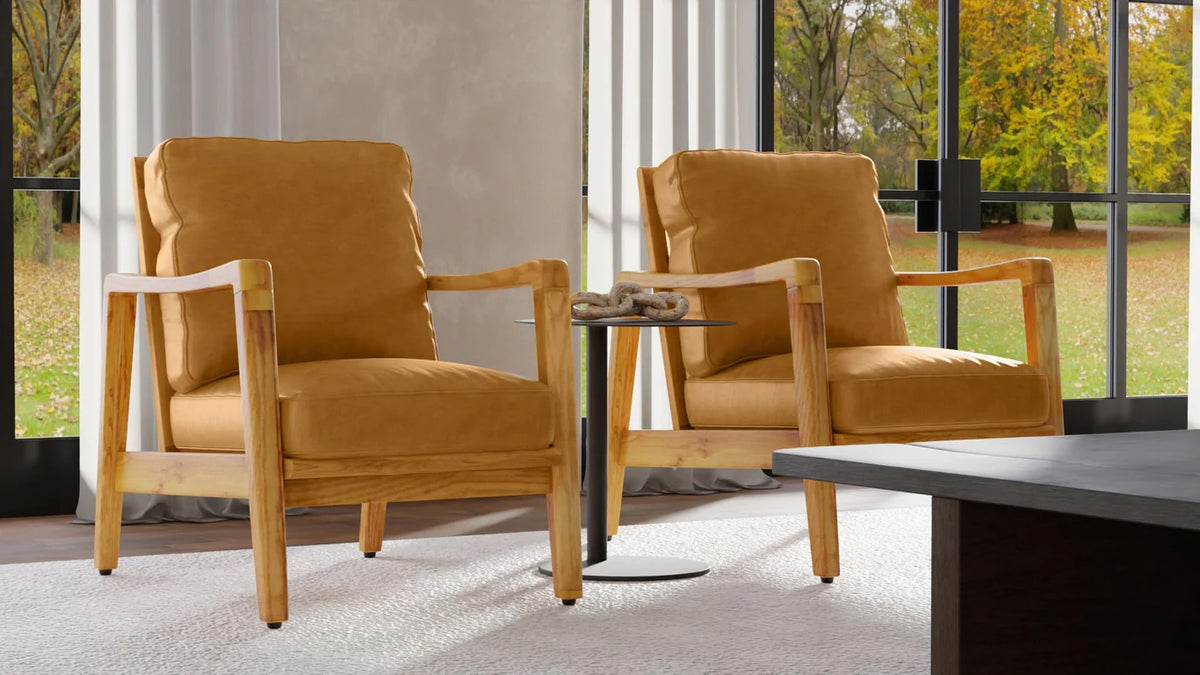 Craftsman Occasional Chair by Mobital, showing craftsman occasional chairs in live shot.