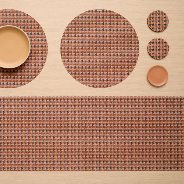 Crane Placemat by Chilewich, showing closeup view of crane placemats in live shot.