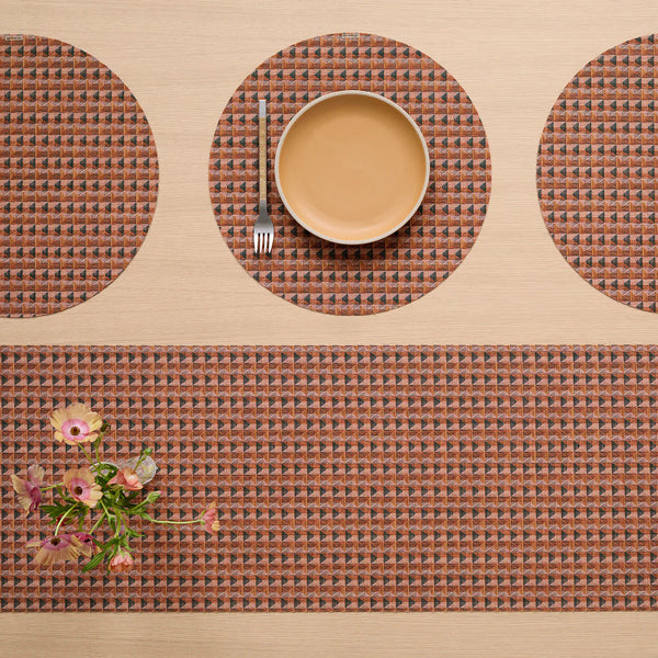 Crane Placemat by Chilewich, showing closeup view of crane placemats in live shot.