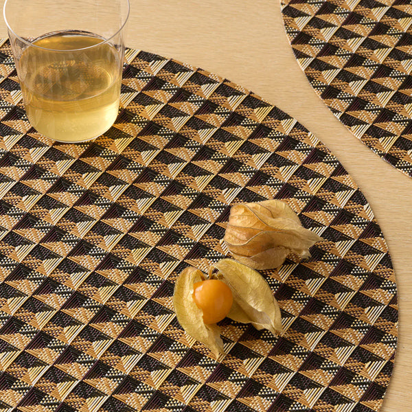 Crane Placemat by Chilewich, showing closeup view of crane placemats in live shot.