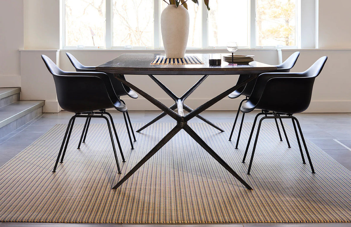 Crane Woven Floor Rug by Chilewich, showing crane woven floor rug in live shot.