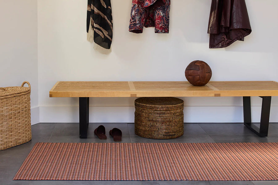 Crane Woven Floor Rug by Chilewich, showing crane woven floor rug in live shot.