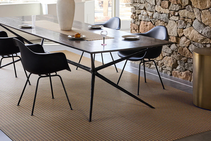 Crane Woven Floor Rug by Chilewich, showing crane woven floor rug in live shot.